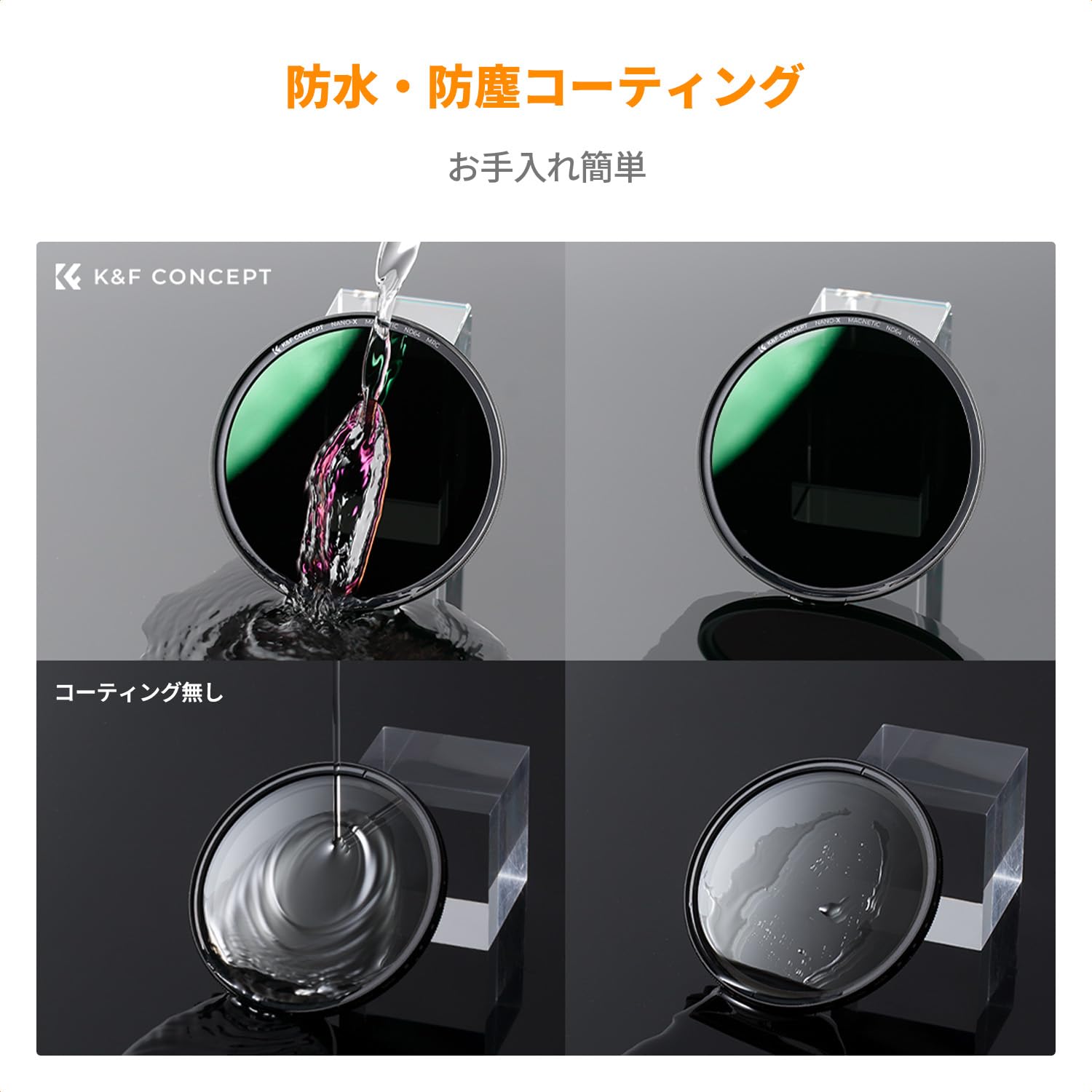 Amazon | K&F CONCEPT 72mm マグネットND64+レンズキャップセット 磁気